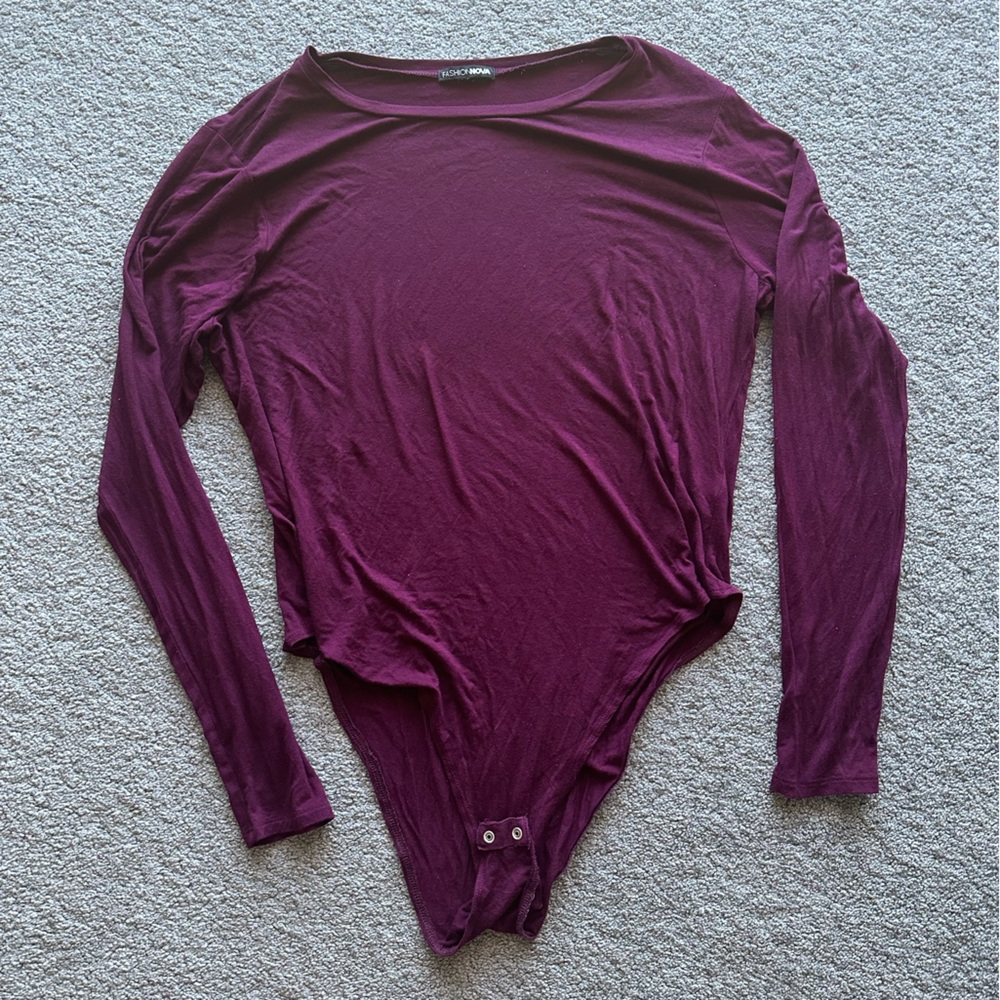 Fashion Nova dark purple lightweight bodysuit size 3x